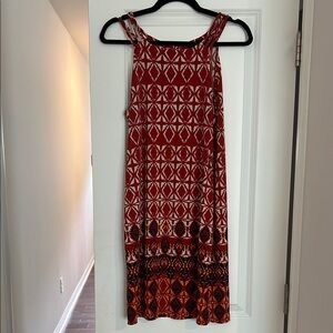 Banana Republic Orange Patterned Sleeveless Dress size S summer and spring